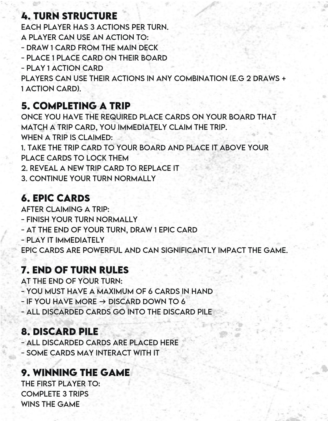 Official game rules, page 2